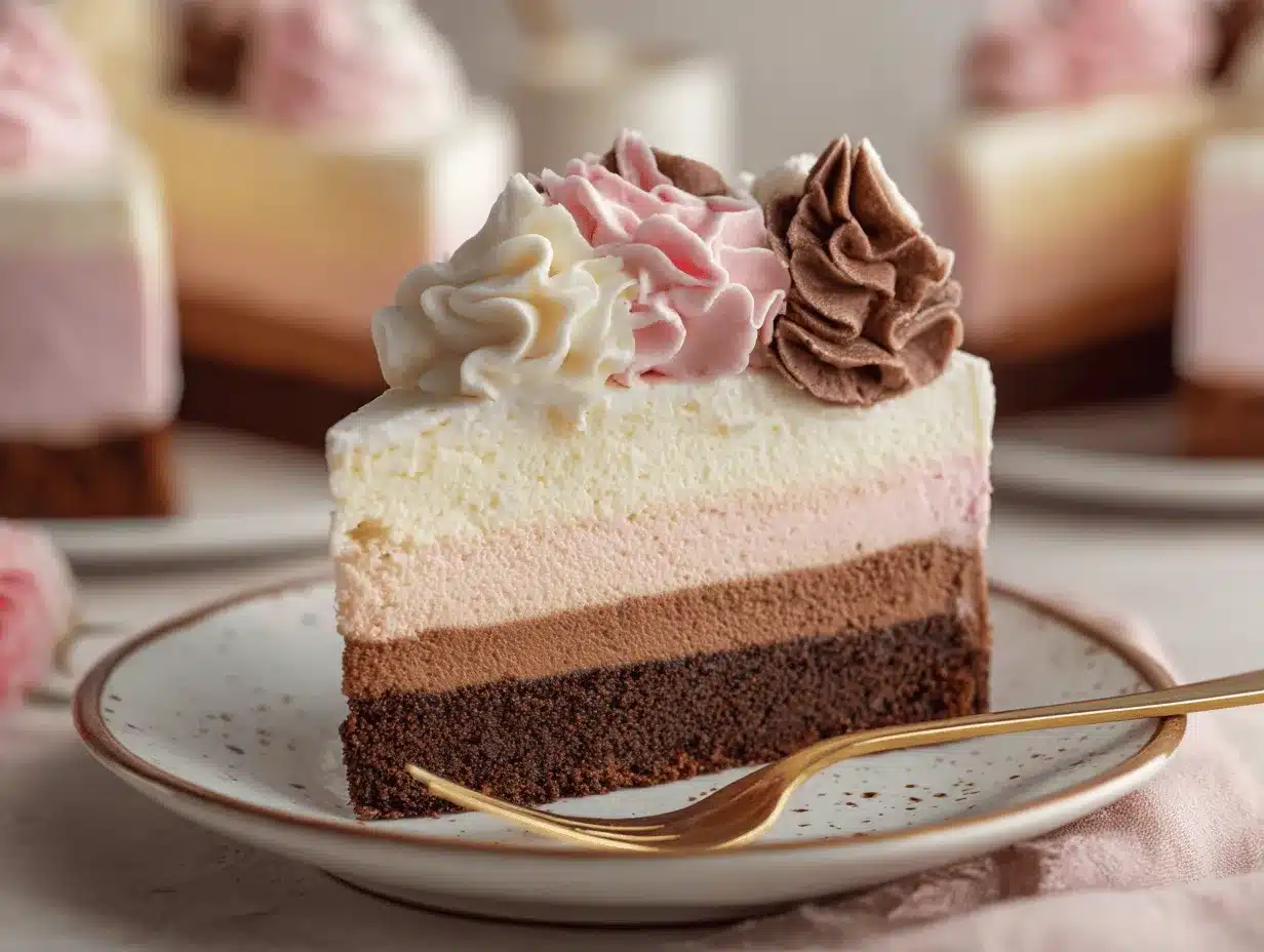 Neapolitan Layer Cheesecake preparation steps