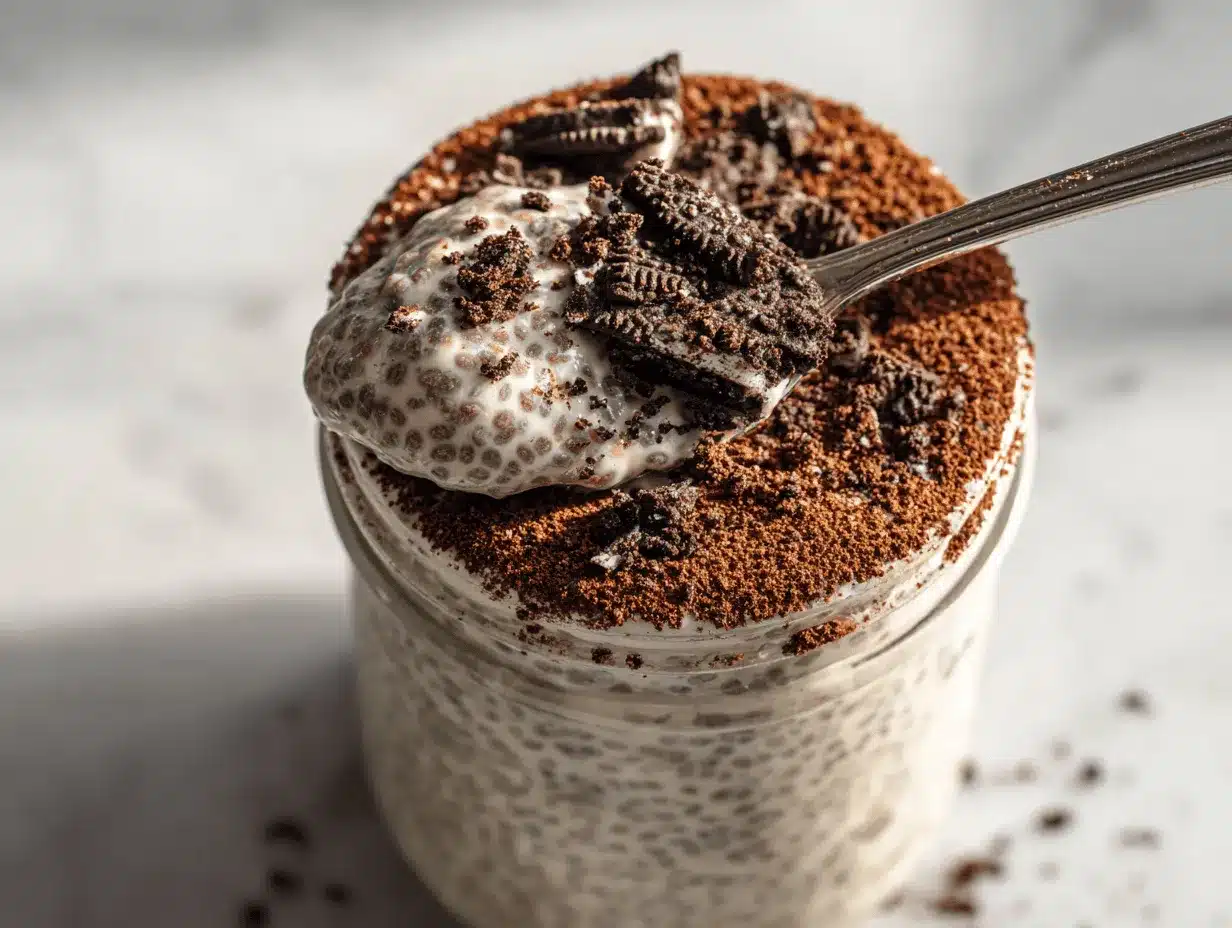 Oreo Tiramisu Chia Pudding preparation steps