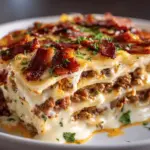 Parmesan Garlic Bacon Cheeseburger Lasagna - featured image