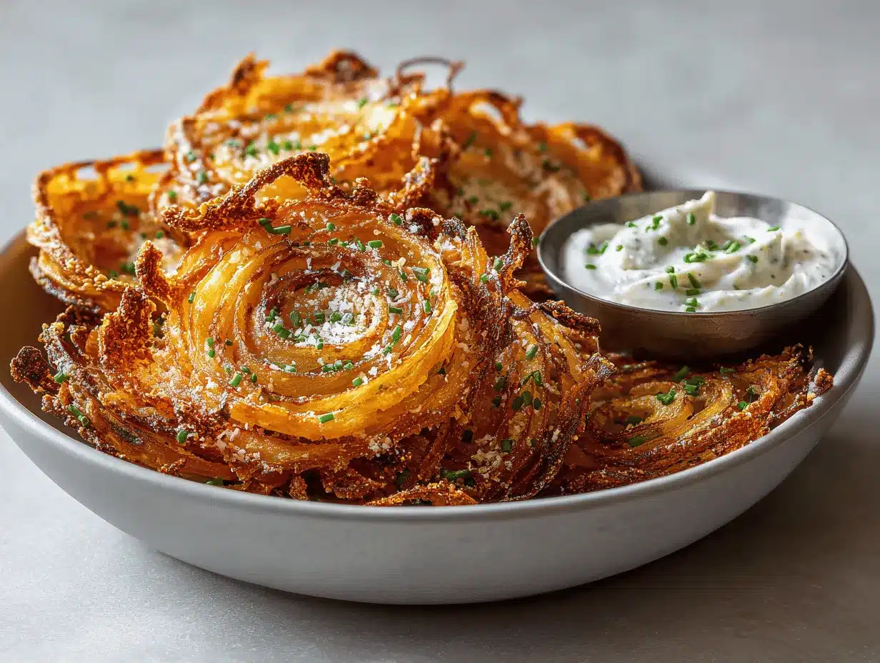 Parmesan onion ring chips preparation steps