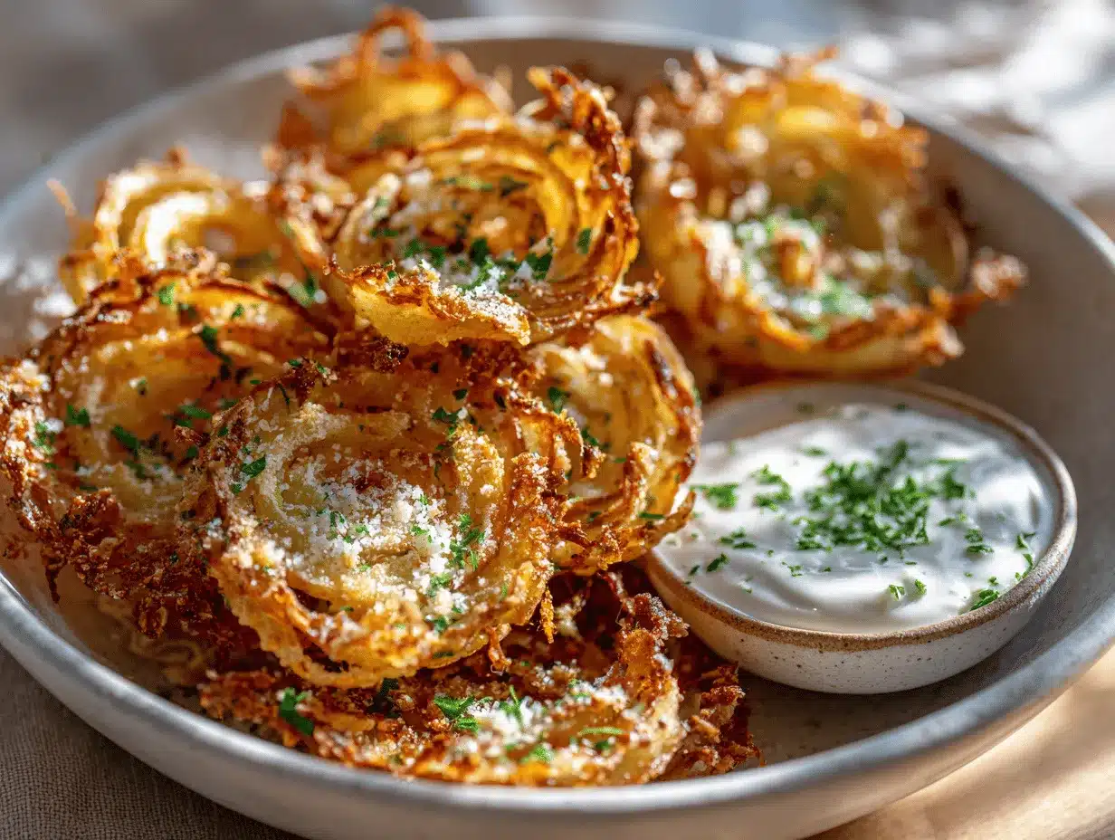Parmesan onion ring chips preparation steps