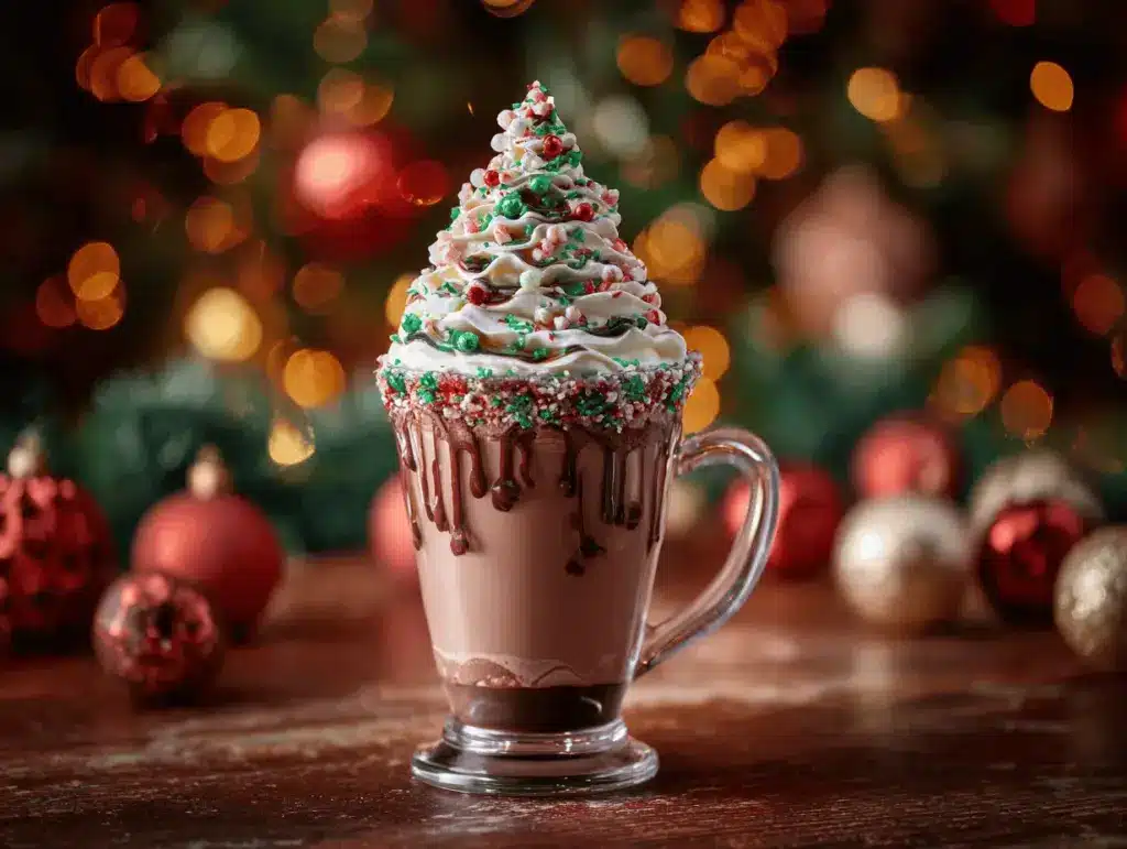 Peppermint Mocha Christmas Tree Hot Chocolate - featured image