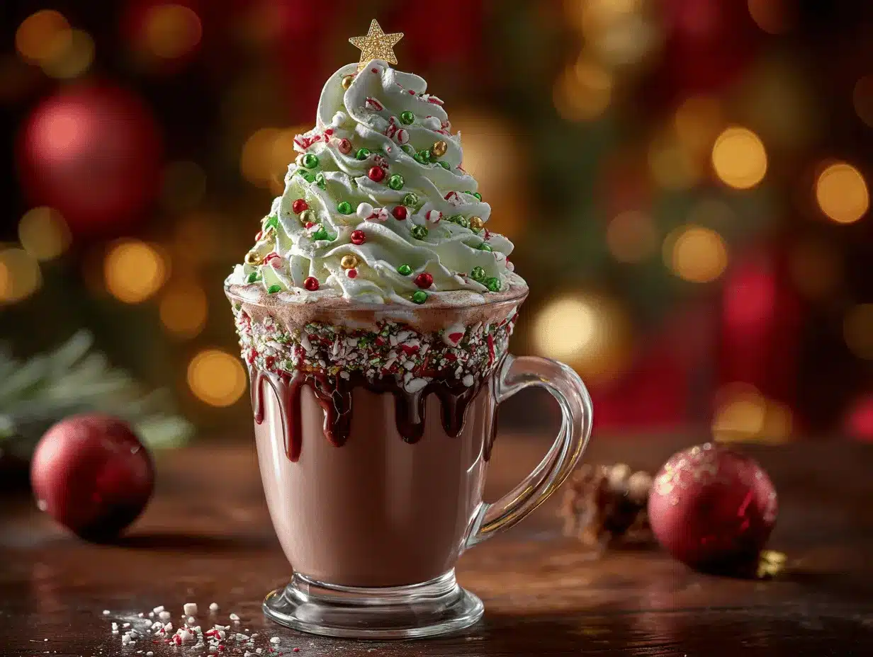 Peppermint Mocha Christmas Tree Hot Chocolate preparation steps