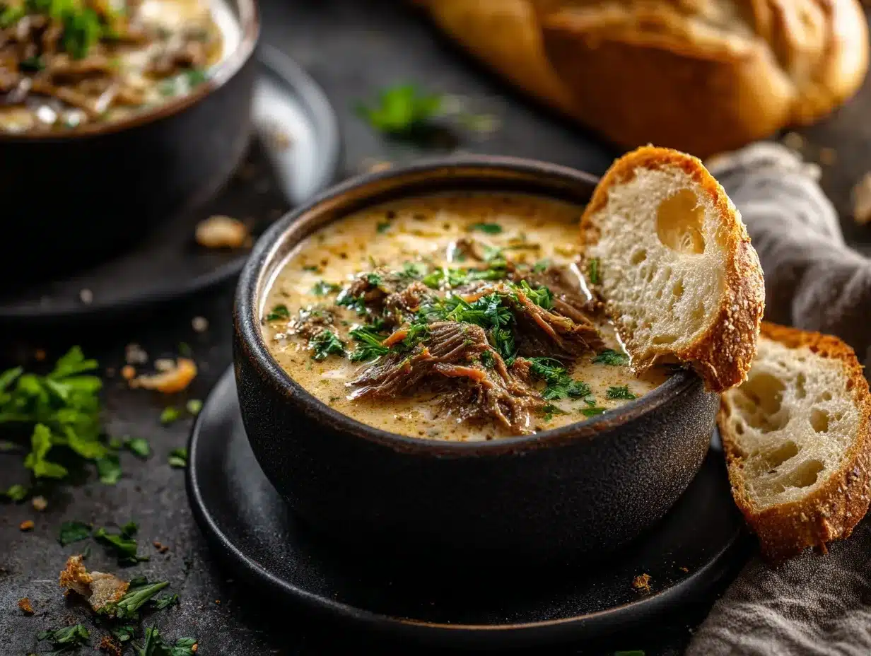 Philly cheese steak soup preparation steps