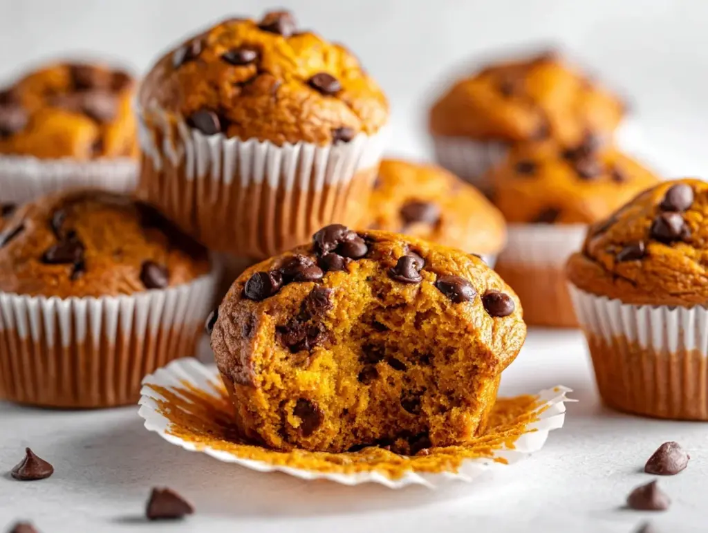 pumpkin chocolate chip muffins - featured image