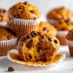 pumpkin chocolate chip muffins - featured image