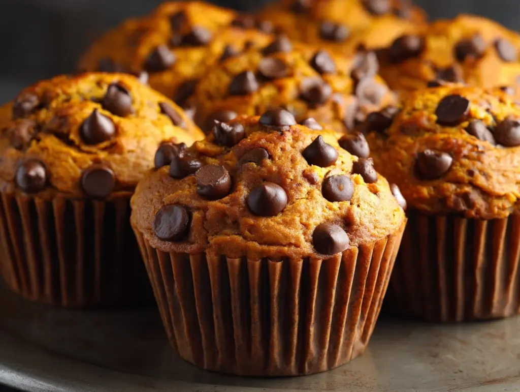 pumpkin chocolate chip muffins - featured image