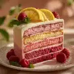 raspberry lemonade ombre layer cake - featured image