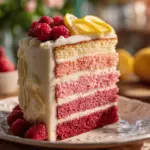 raspberry lemonade ombre layer cake - featured image