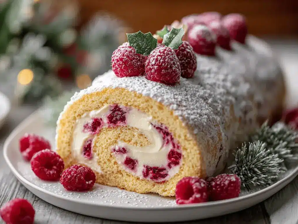 raspberry swirl Christmas roll - featured image