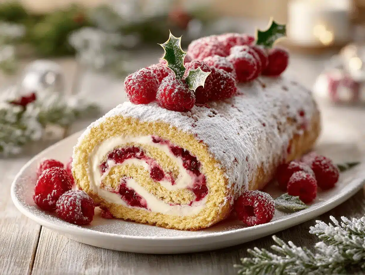 raspberry swirl Christmas roll preparation steps
