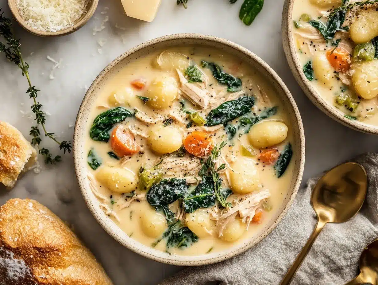 rotisserie chicken gnocchi soup preparation steps