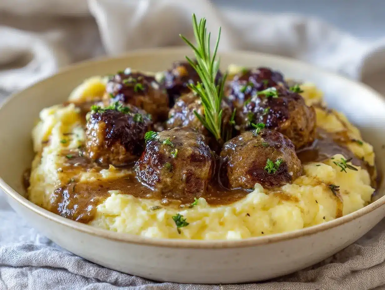 Salisbury steak meatballs preparation steps
