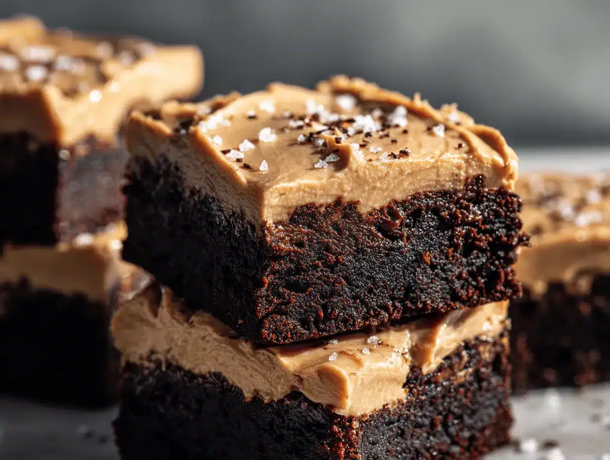 salted caramel mocha brownies preparation steps