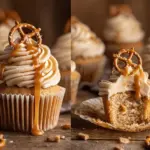salted caramel pretzel butterbeer cupcakes - featured image