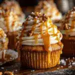 salted caramel pretzel butterbeer cupcakes - featured image