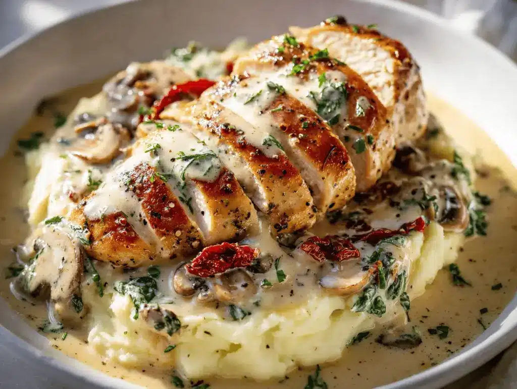 slow cooker creamy Tuscan chicken - featured image