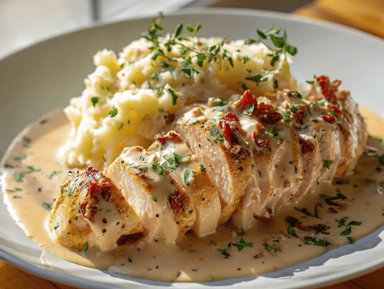 slow cooker creamy Tuscan chicken preparation steps