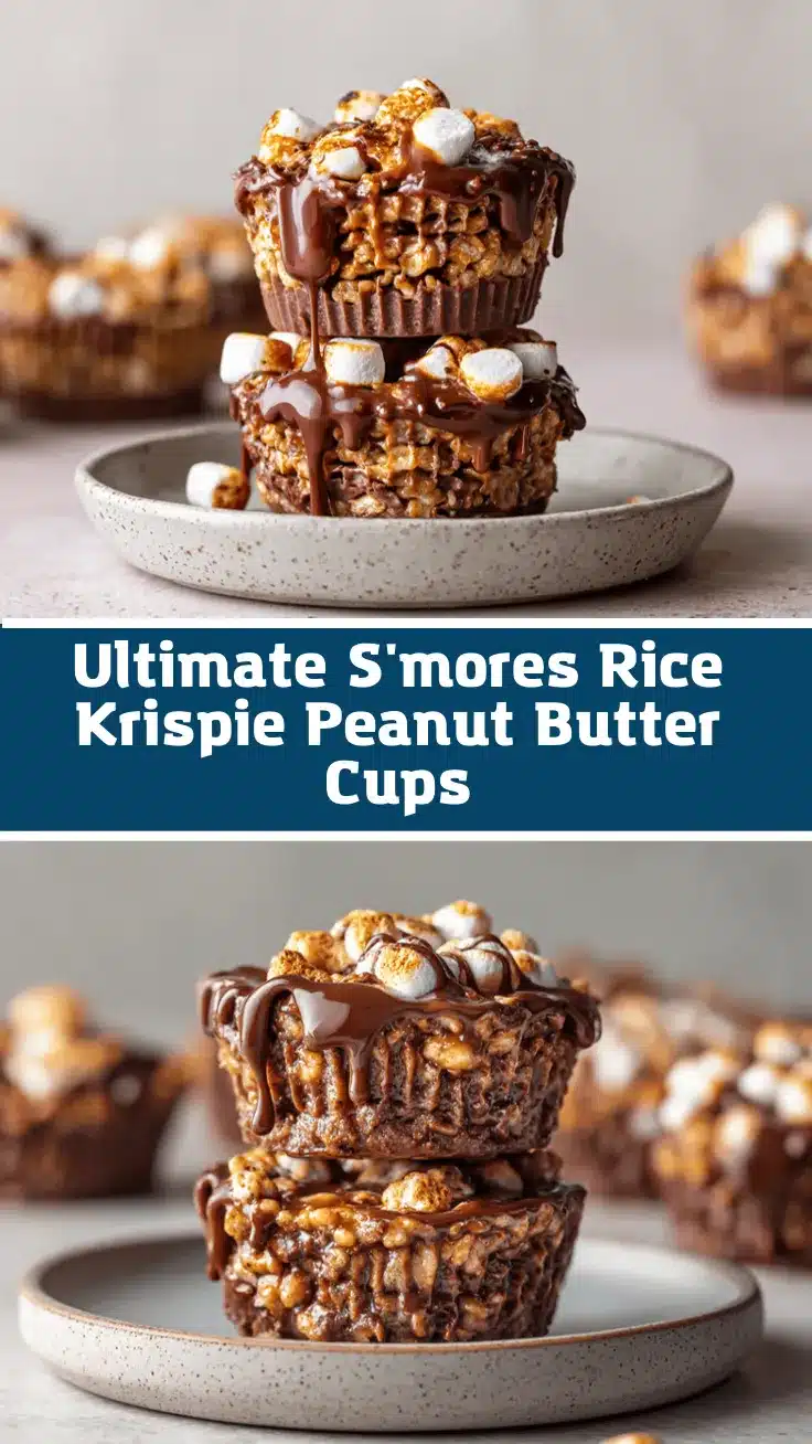 Smores Rice Krispie Chocolate Peanut Butter Cups recipe