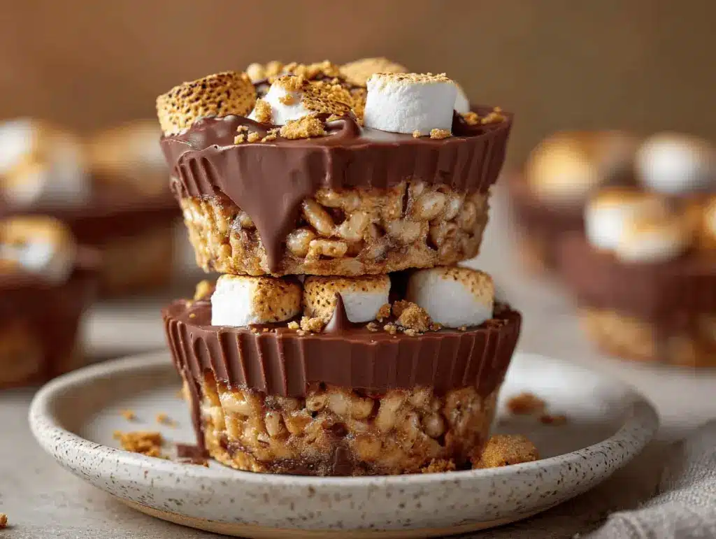 Smores Rice Krispie Cups - featured image