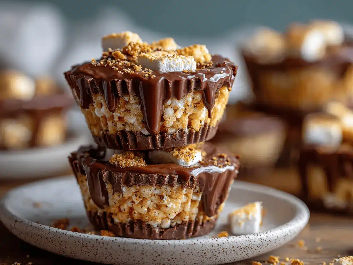 Smores Rice Krispie Cups preparation steps