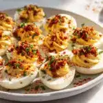 spicy bacon ranch deviled eggs - featured image