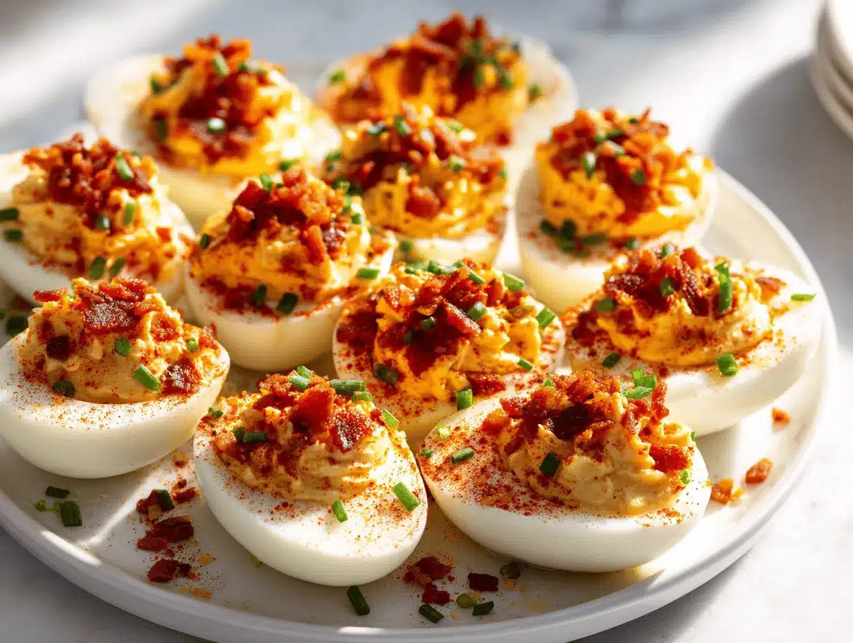 spicy bacon ranch deviled eggs preparation steps