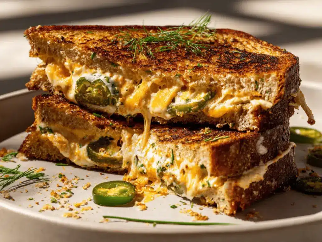 spicy jalapeño popper grilled cheese - featured image