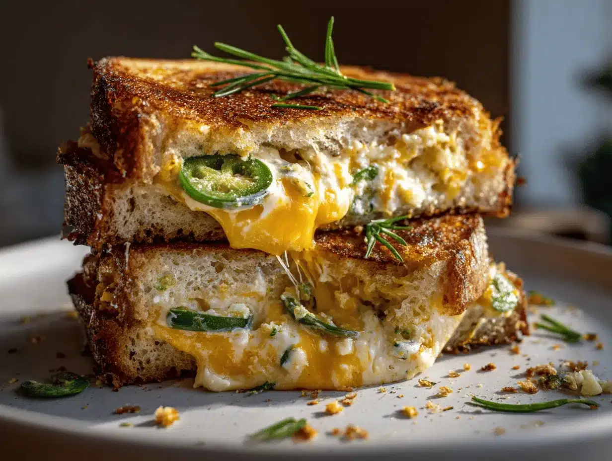 spicy jalapeño popper grilled cheese preparation steps