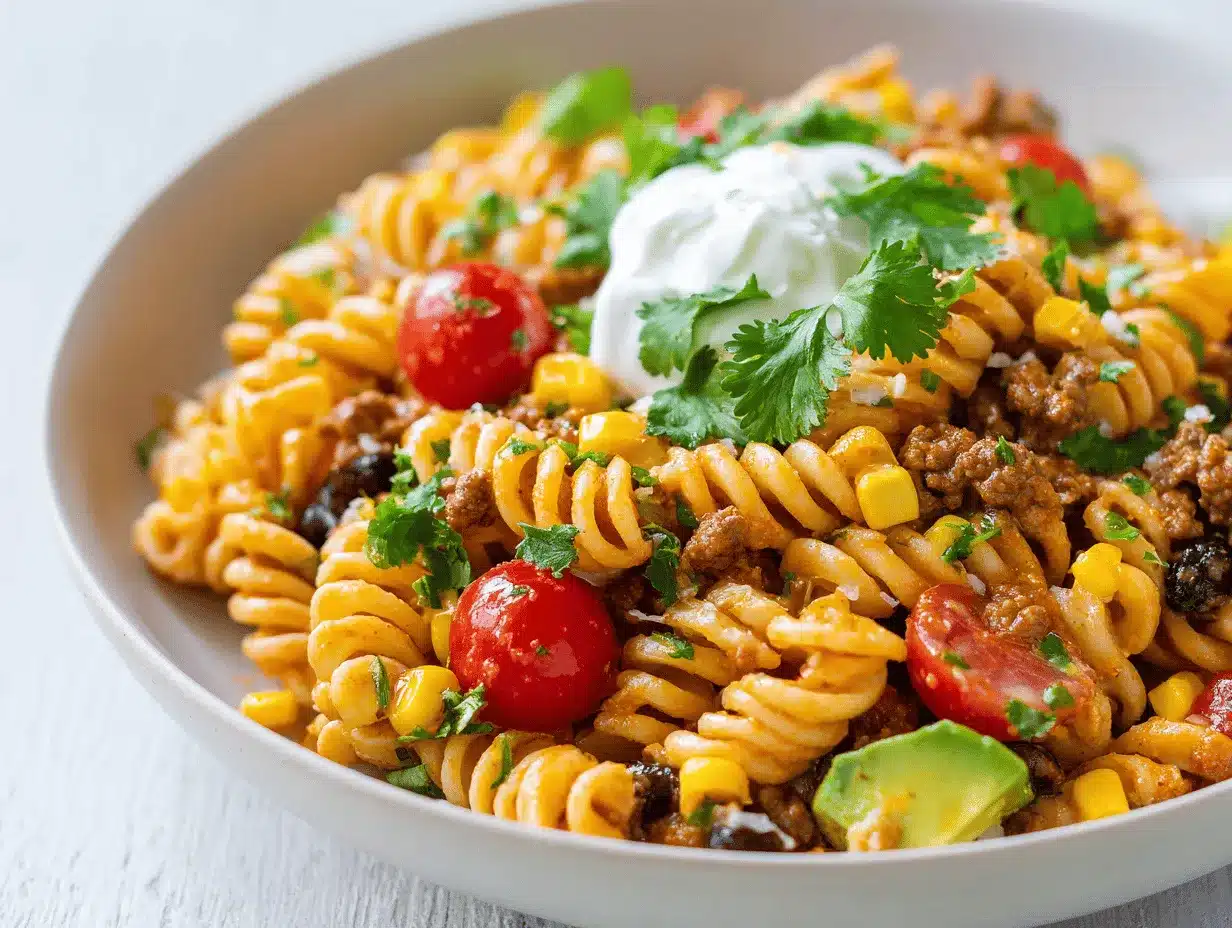 taco pasta salad preparation steps
