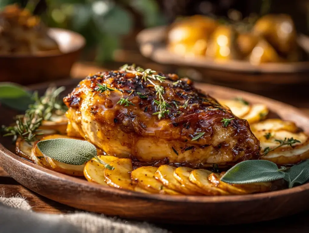 apple cider chicken - featured image