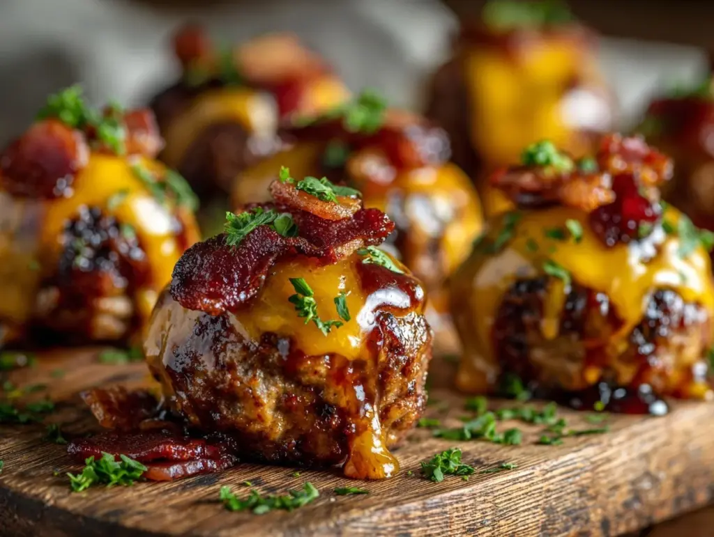 Bourbon Bacon Cheeseburger Meatballs - featured image