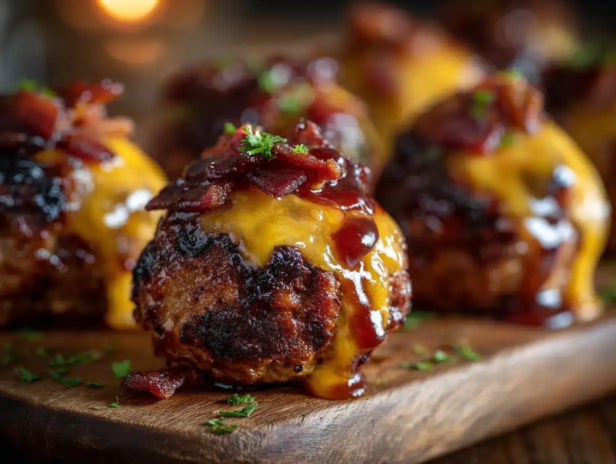 Bourbon Bacon Cheeseburger Meatballs preparation steps