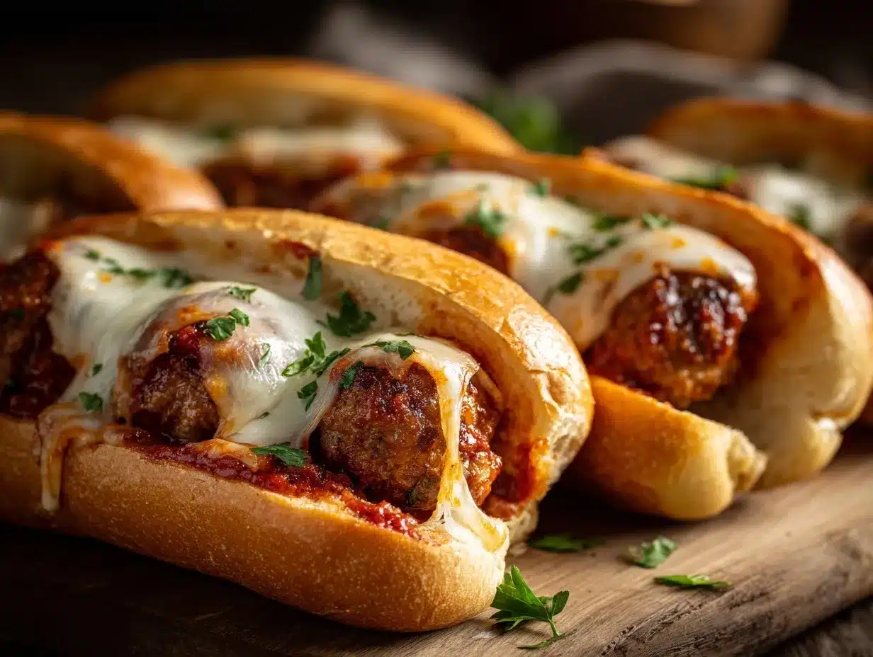 cheesy meatball subs preparation steps
