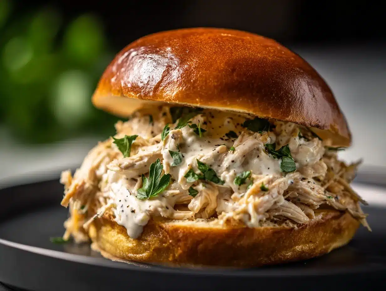Chicken Alfredo Sloppy Joes preparation steps