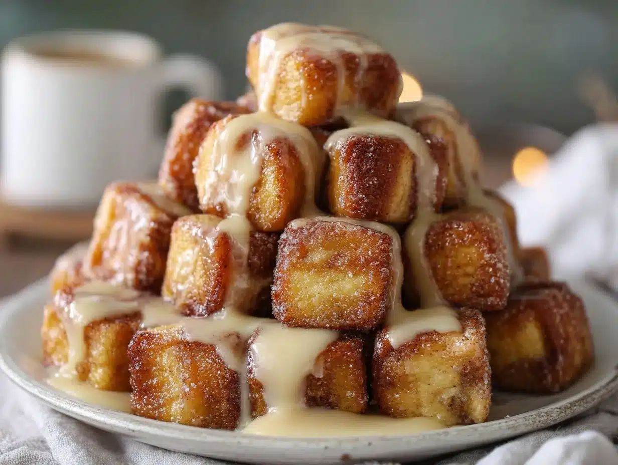 Cinnamon Roll French Toast Bites preparation steps