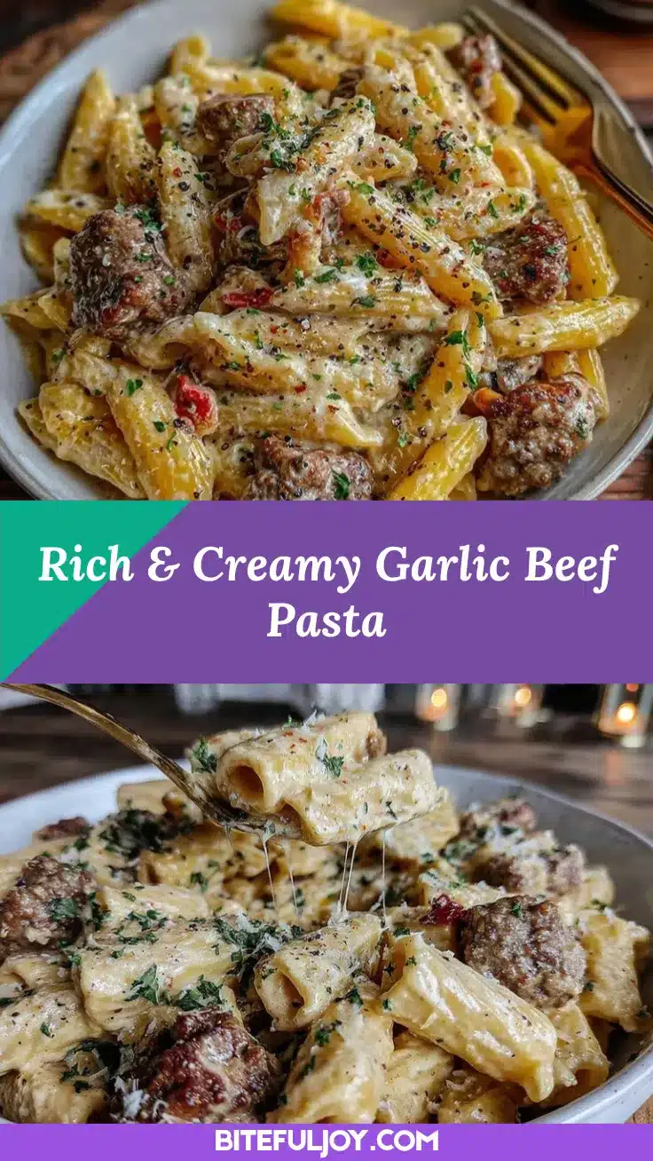 creamy garlic beef pasta recipe