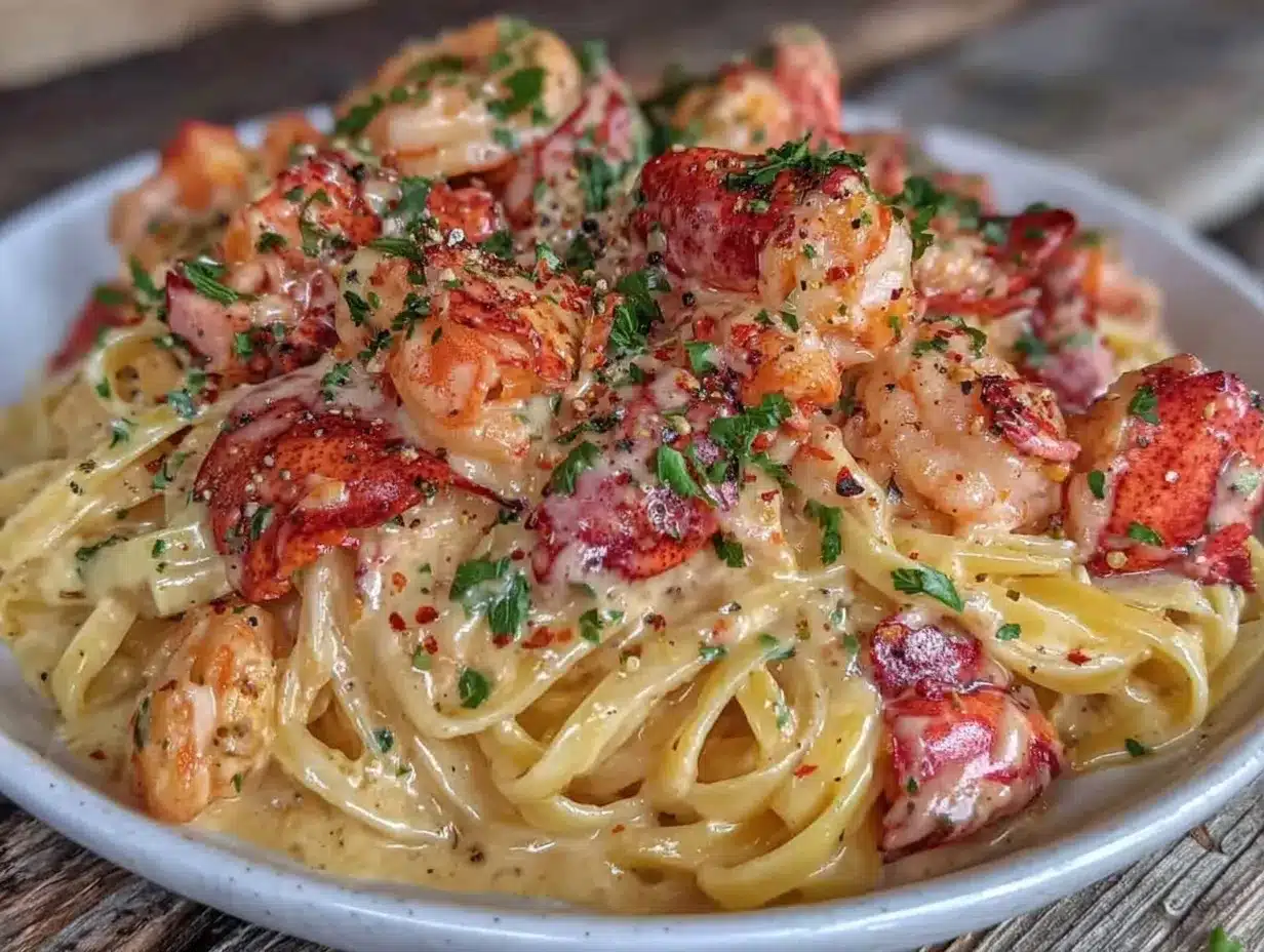 creamy lobster linguine preparation steps