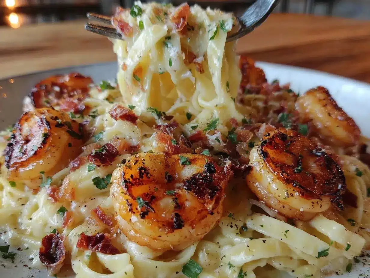 creamy shrimp pasta preparation steps