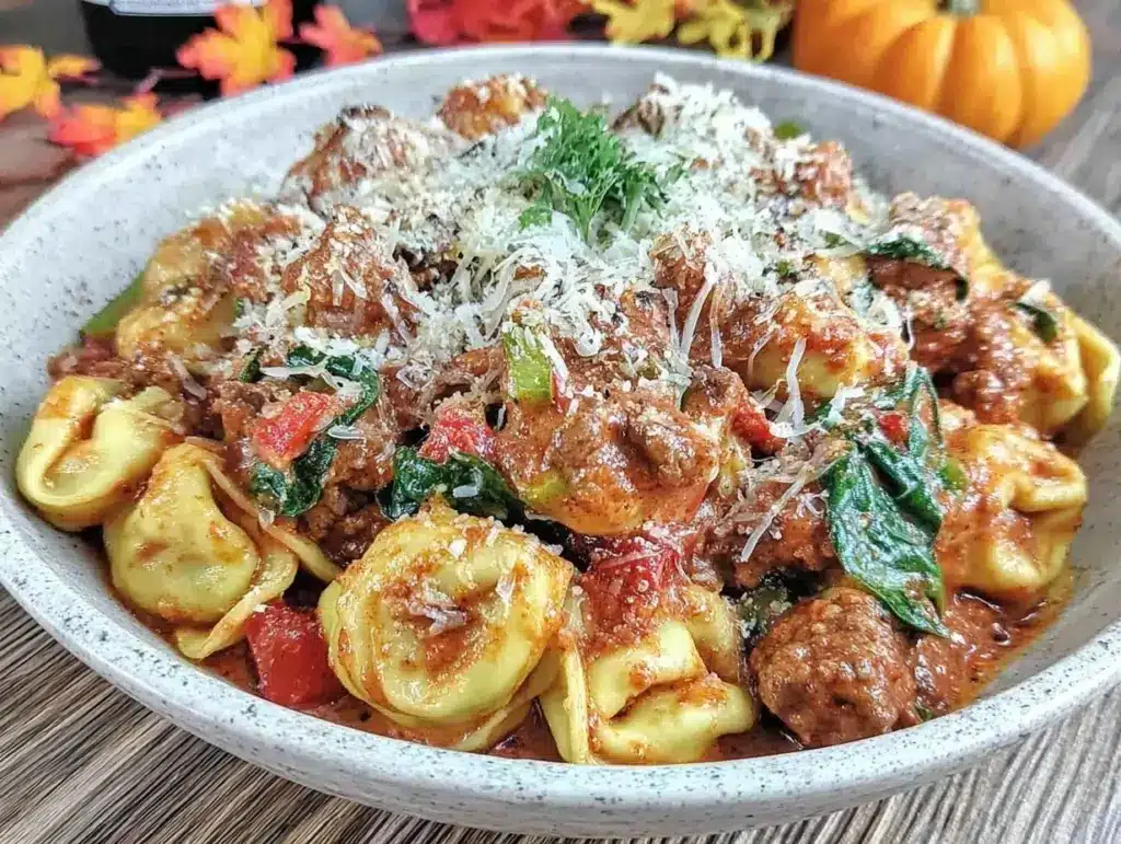 creamy tortellini crockpot - featured image