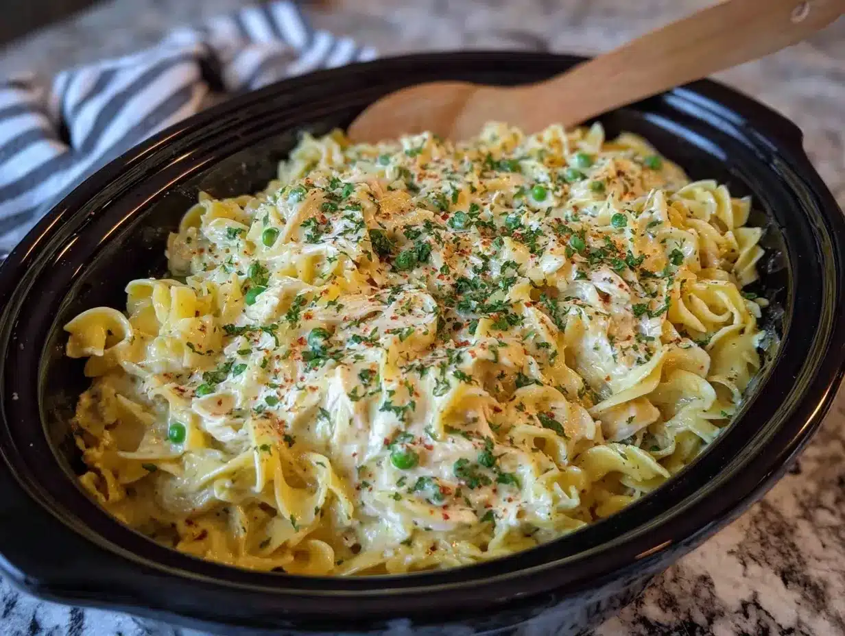 crock pot chicken and noodles preparation steps