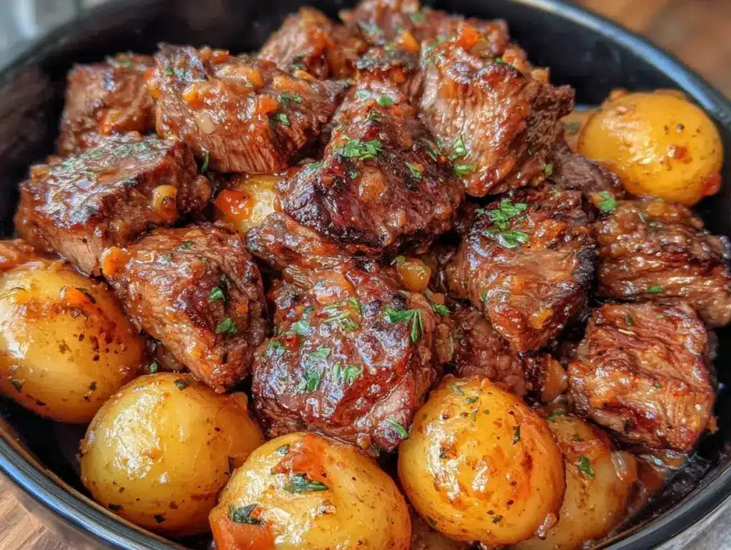 crockpot garlic butter beef bites - featured image