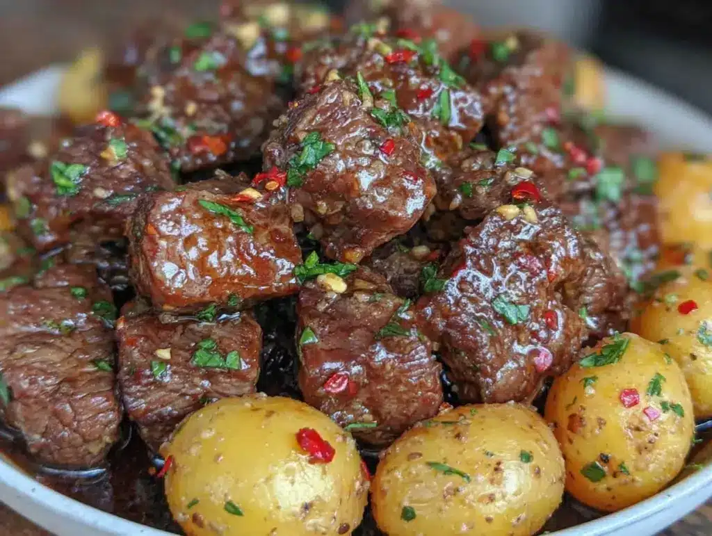 garlic butter beef - featured image