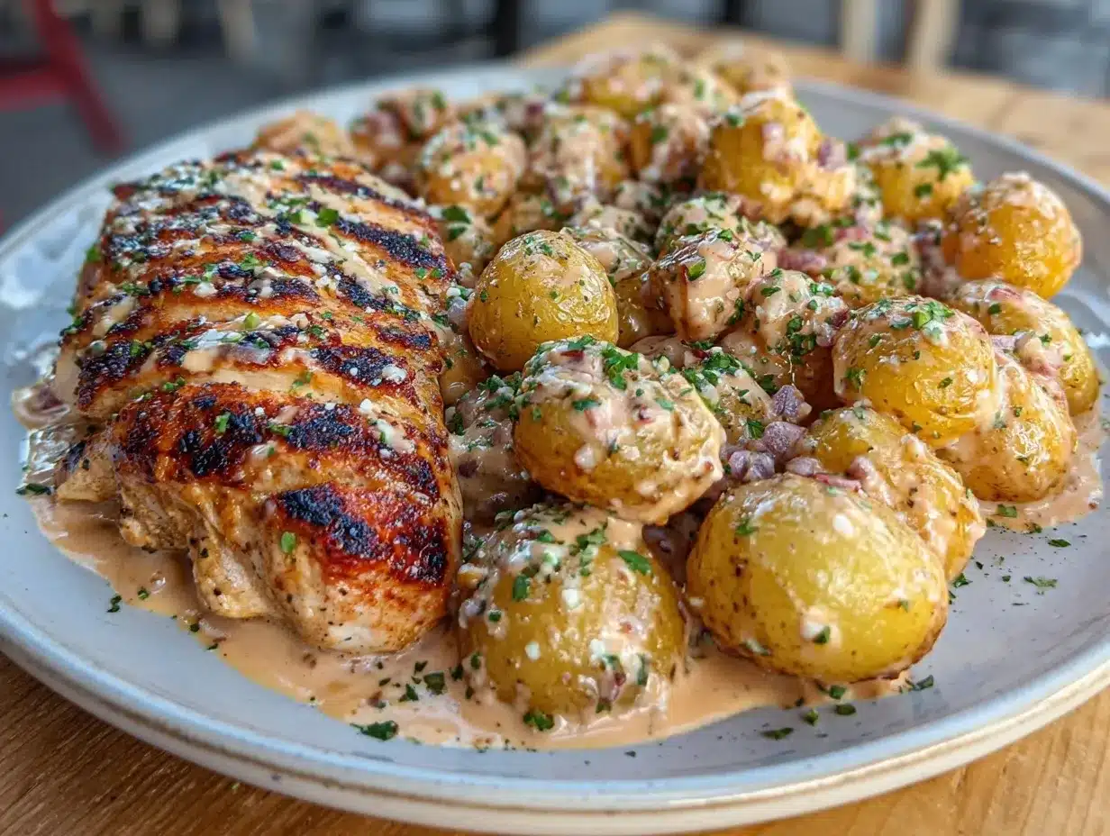 Garlic Parmesan Chicken and Potatoes preparation steps