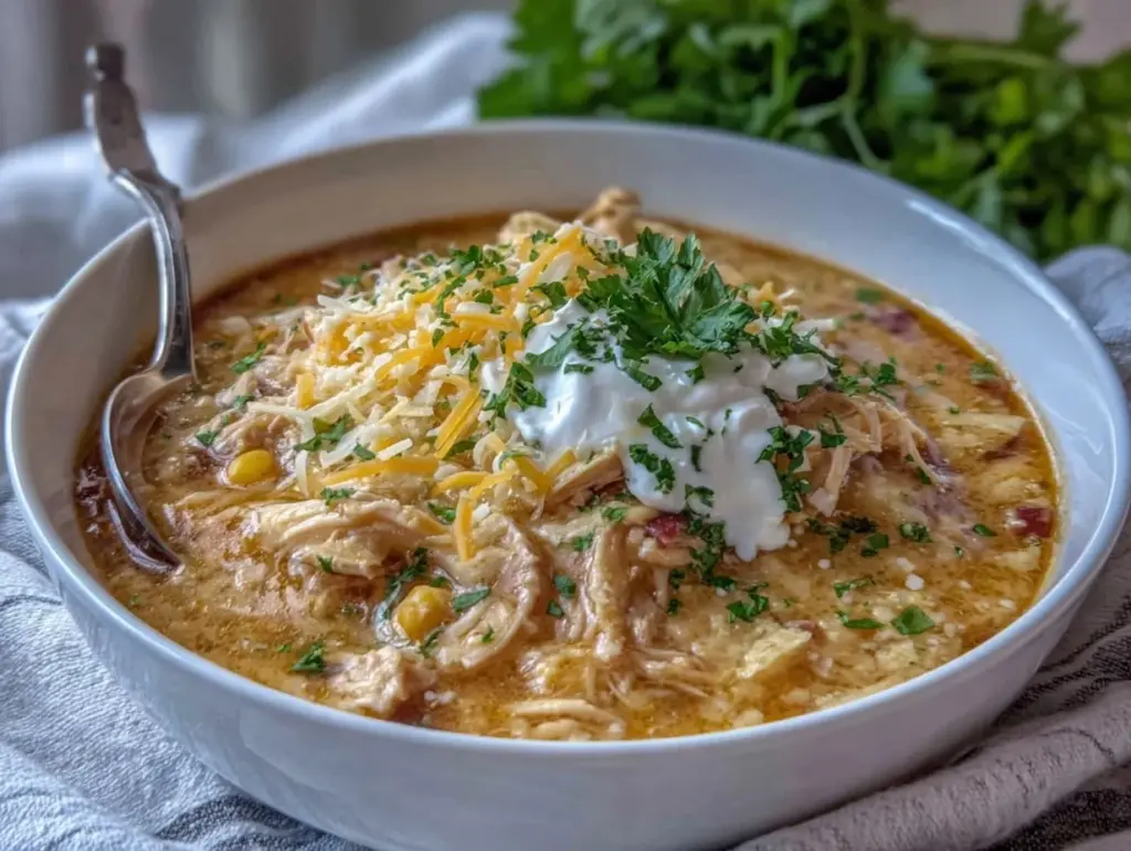 green chile chicken enchilada soup - featured image