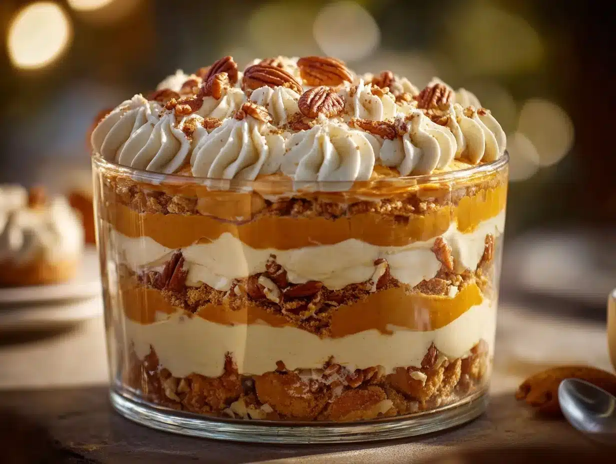 Maple Pecan Pumpkin Cheesecake Trifle preparation steps