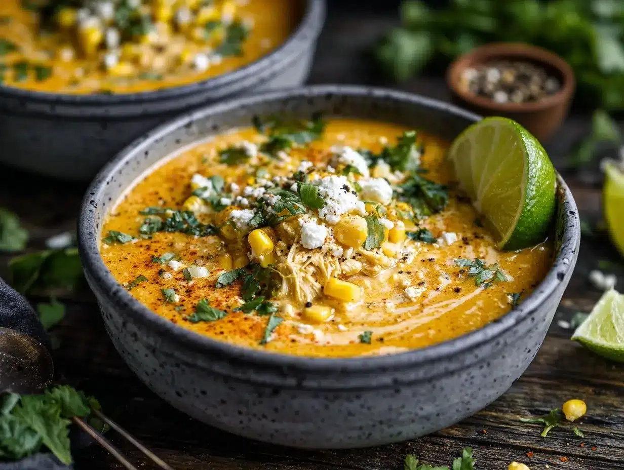Mexican street corn soup preparation steps