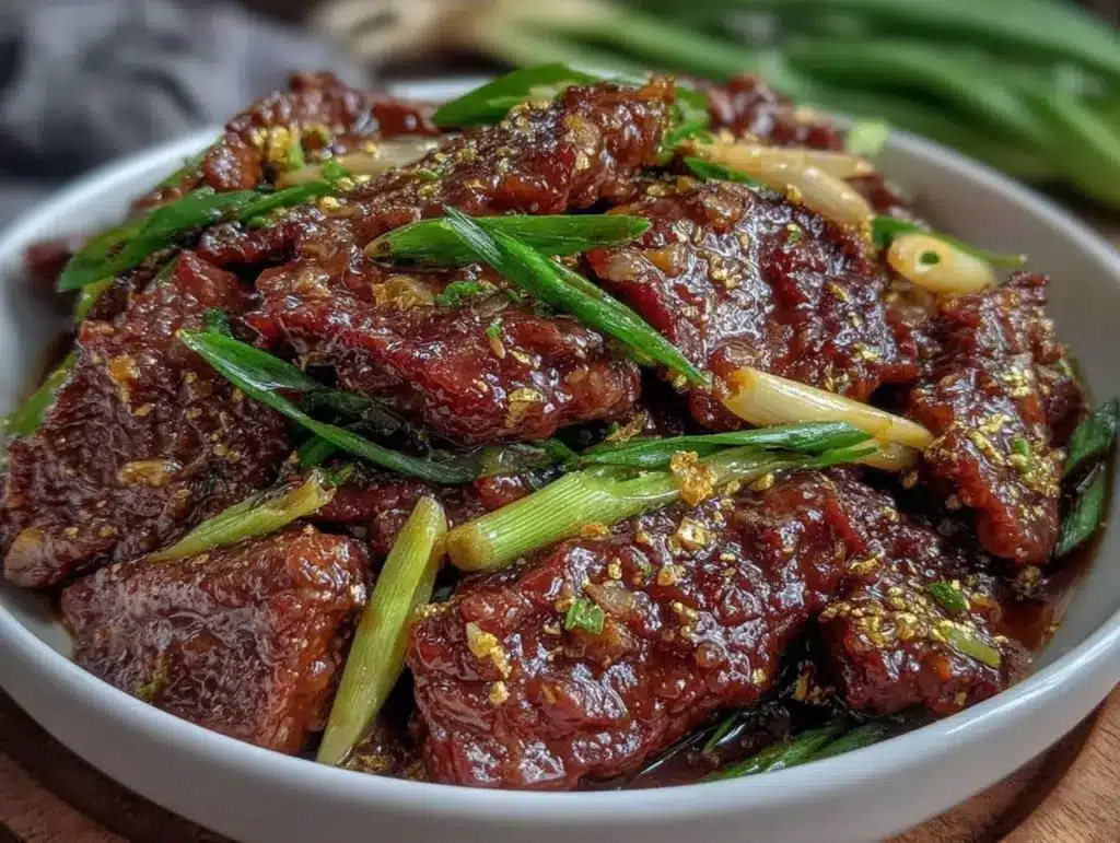 Mongolian beef crockpot - featured image