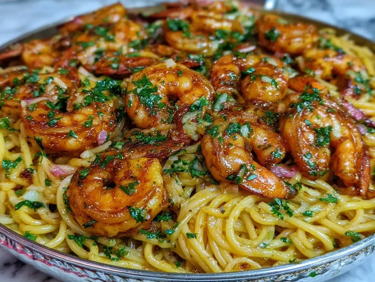 Old Bay Garlic Shrimp Pasta preparation steps