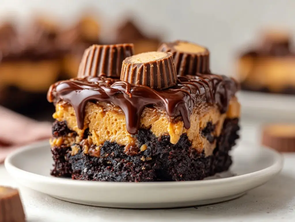 peanut butter cup dump cake - featured image